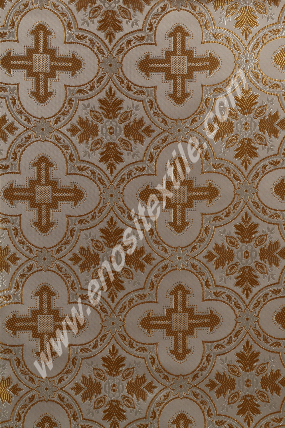 KL-036 White-Gold Brocade Fabrics